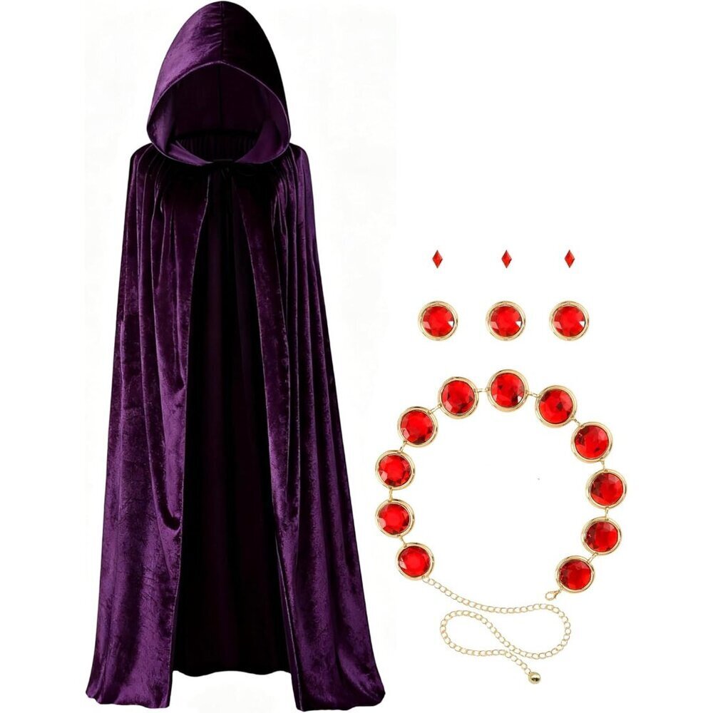 Anime Cosplay Costume Women Set Velvet Cape Waist Chain Accessories